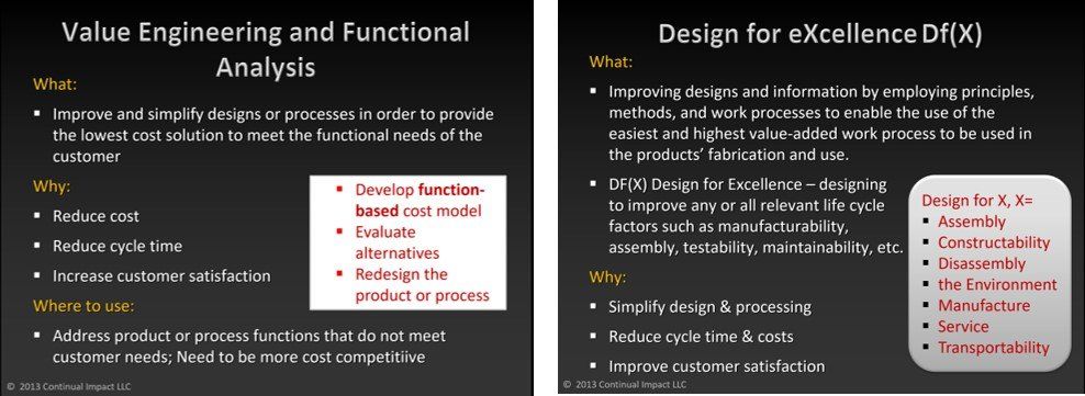 Value Engineering and Design for Excellence