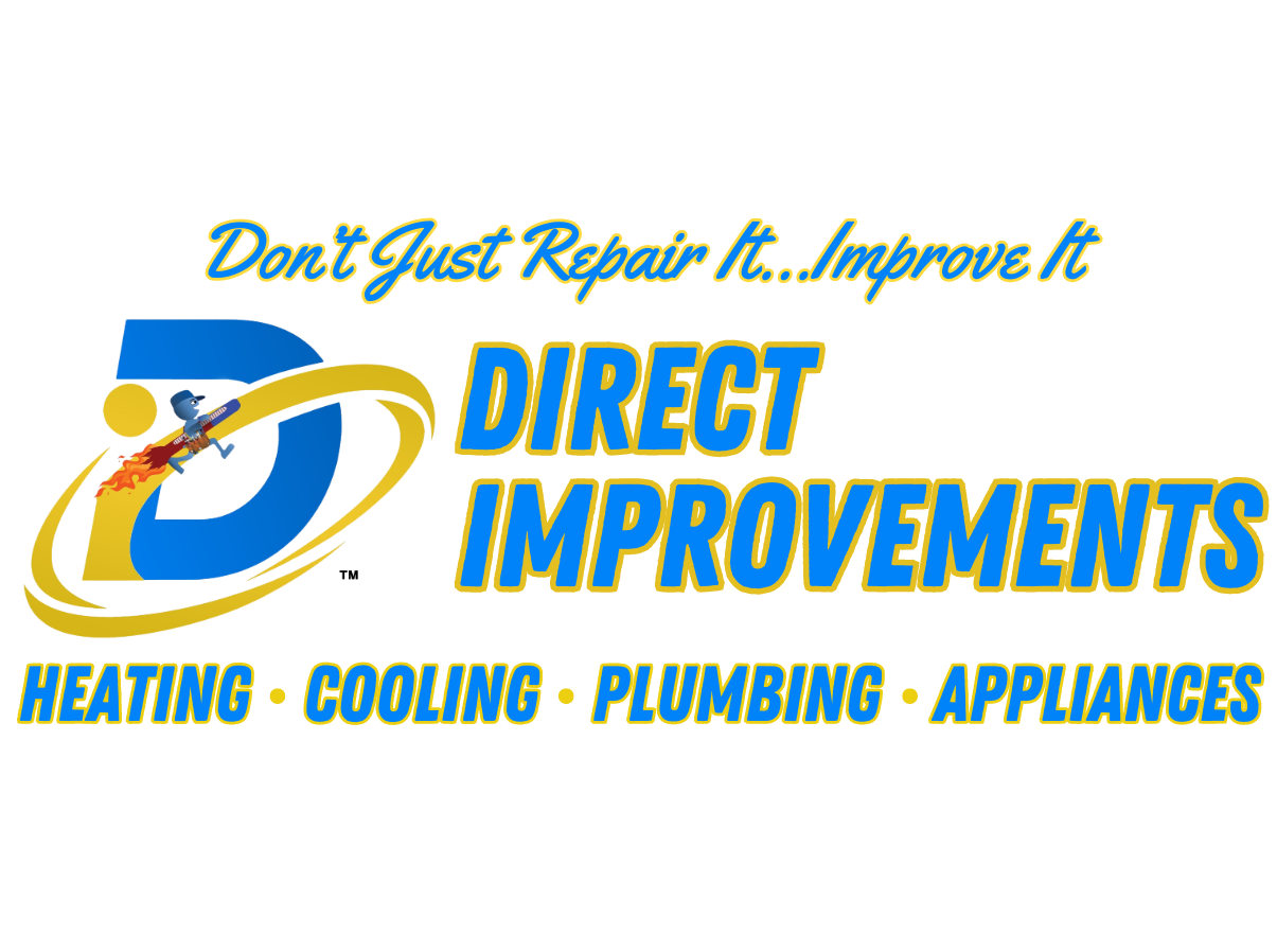 A logo for direct improvements heating cooling plumbing and appliances