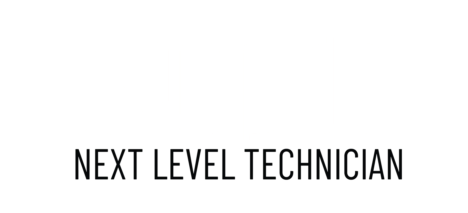 A white background with black text that says next level technician