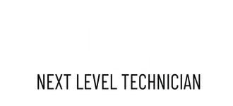A white background with black text that says next level technician