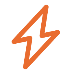 An orange icon of a wifi signal on a white background.