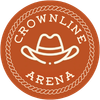 Crownline Arena in Perry, OK A logo for crownline arena with a cowboy hat