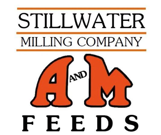 A logo for stillwater milling company and am feeds