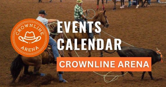 Events at Crownline Arena Rodeo event: Cowboys roping steer at Crownline Arena.