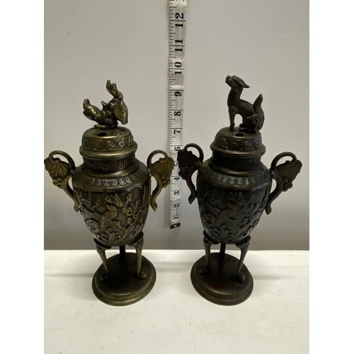 Pair of Bronze Oriental Vases Sold at Morley Auctioneers In Leeds. Sell Your Bronzes With Morley Auctioneers Today