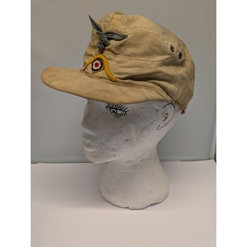 Rare WW2 German Afrika Corps Cap Sold at Morley Auctioneers In Leeds. Sell Your Militaria With Morley Auctioneers Today