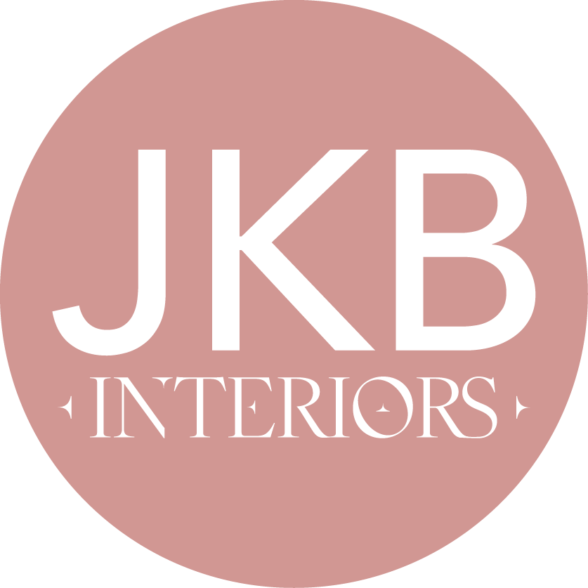 Logo for JKB Interiors: white initials