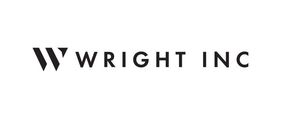 The logo for w wright inc is a black and white logo on a white background.