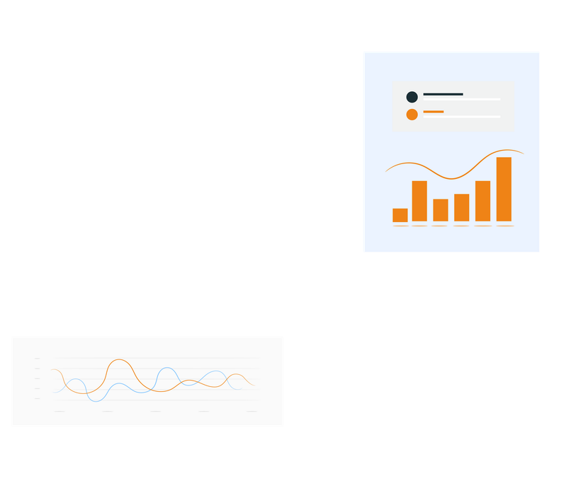 A graph and a line graph are shown on a white background.