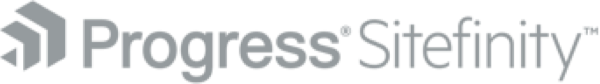 Progress sitefinity logo on a white background