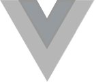 A gray triangle with a shadow on a white background.