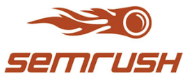 A logo for semrush with a flame on it