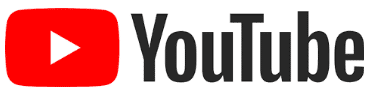 A youtube logo with a play button on a white background.