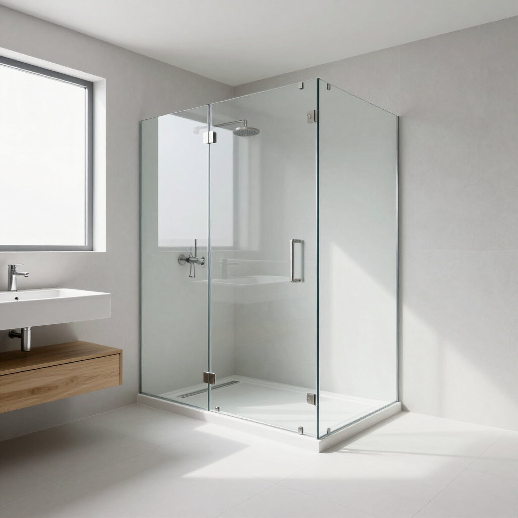 Cancel de baño de vidrio templado en baño moderno