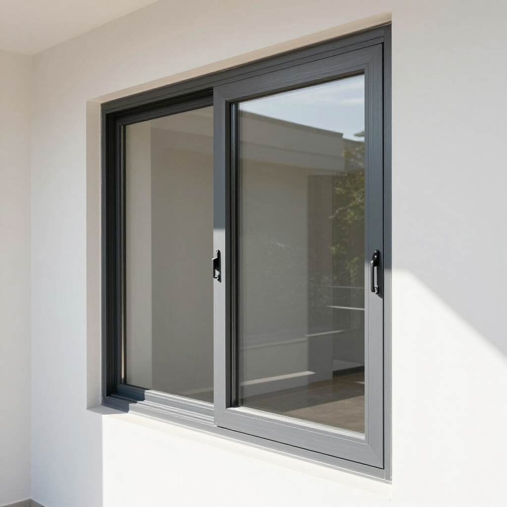 Ventana corrediza de aluminio en instalación residencial