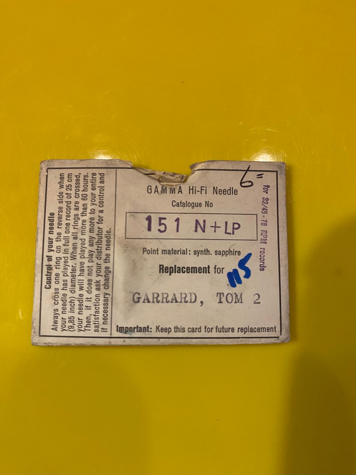 Naald Garrrd Tom -2 - Tonar 115