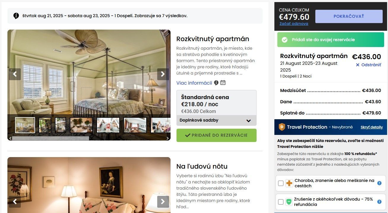 A screenshot of a hotel website showing a bedroom.