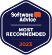 It is a badge that says `` software advice most recommended ''.