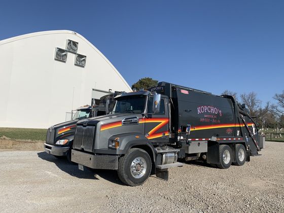 gray packer truck