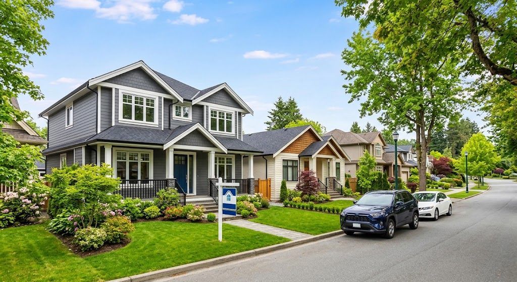 Modern suburban homes showcasing profitable real estate investment opportunities for house flipping.