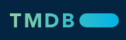 The tmdb logo is blue and white on a dark blue background.
