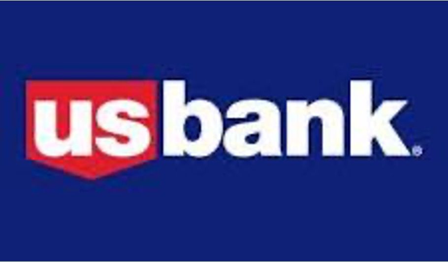 US Bank logo: white text on a navy blue background. The 