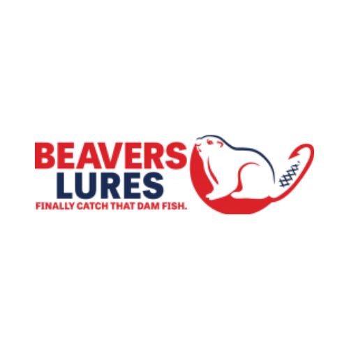 Beavers Lures logo with red beaver and tagline “Finally catch that damn fish.”