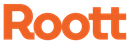 Orange “Roott” wordmark logo on a white background