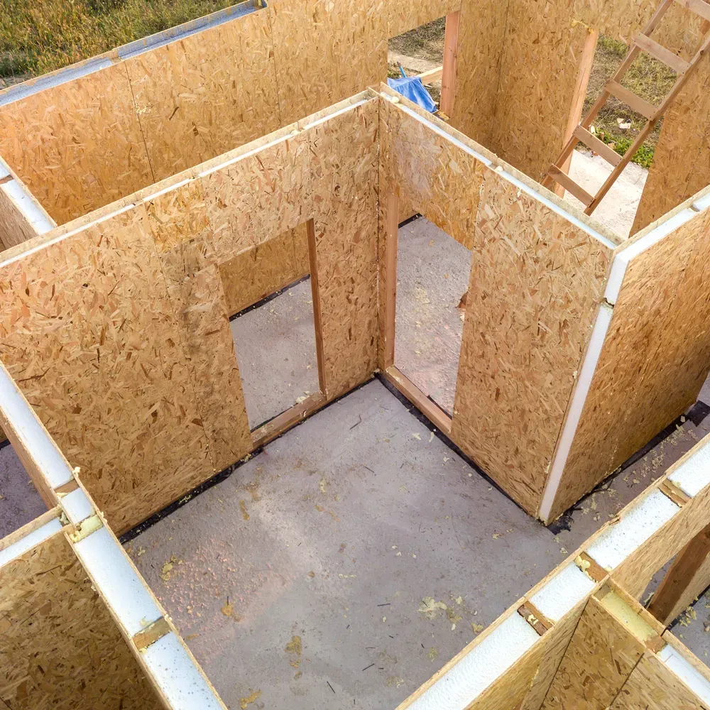 Structural insulated panels in new home build in Virginia