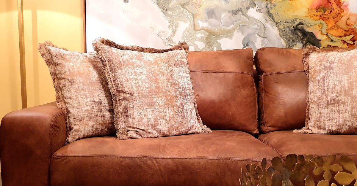 brown couch earth tones for fall home in Hampton Roads VA