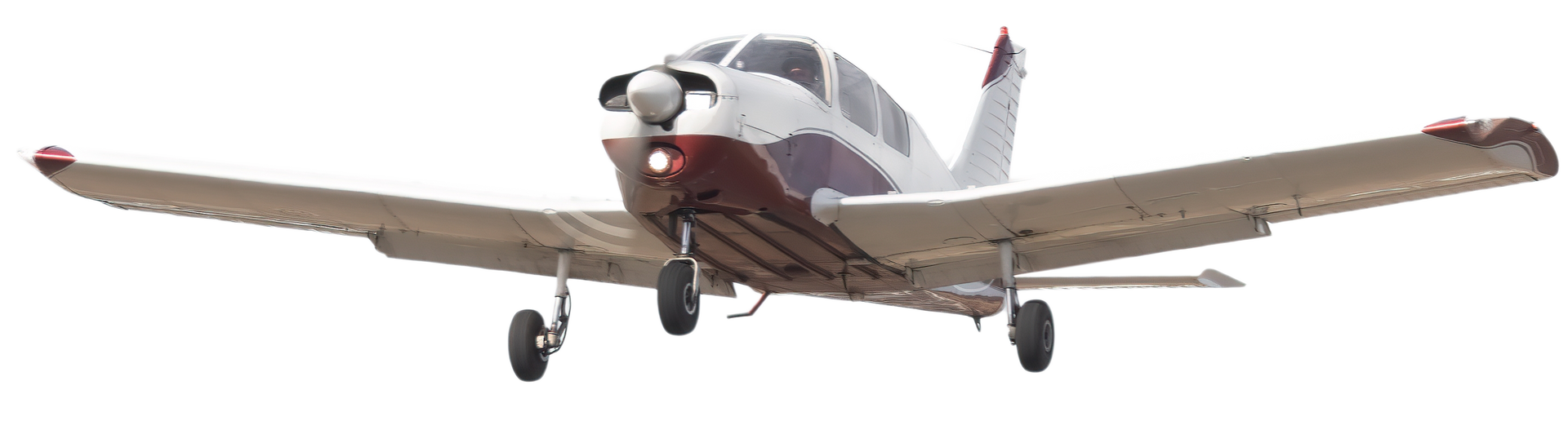 A small propeller plane is flying in the sky.