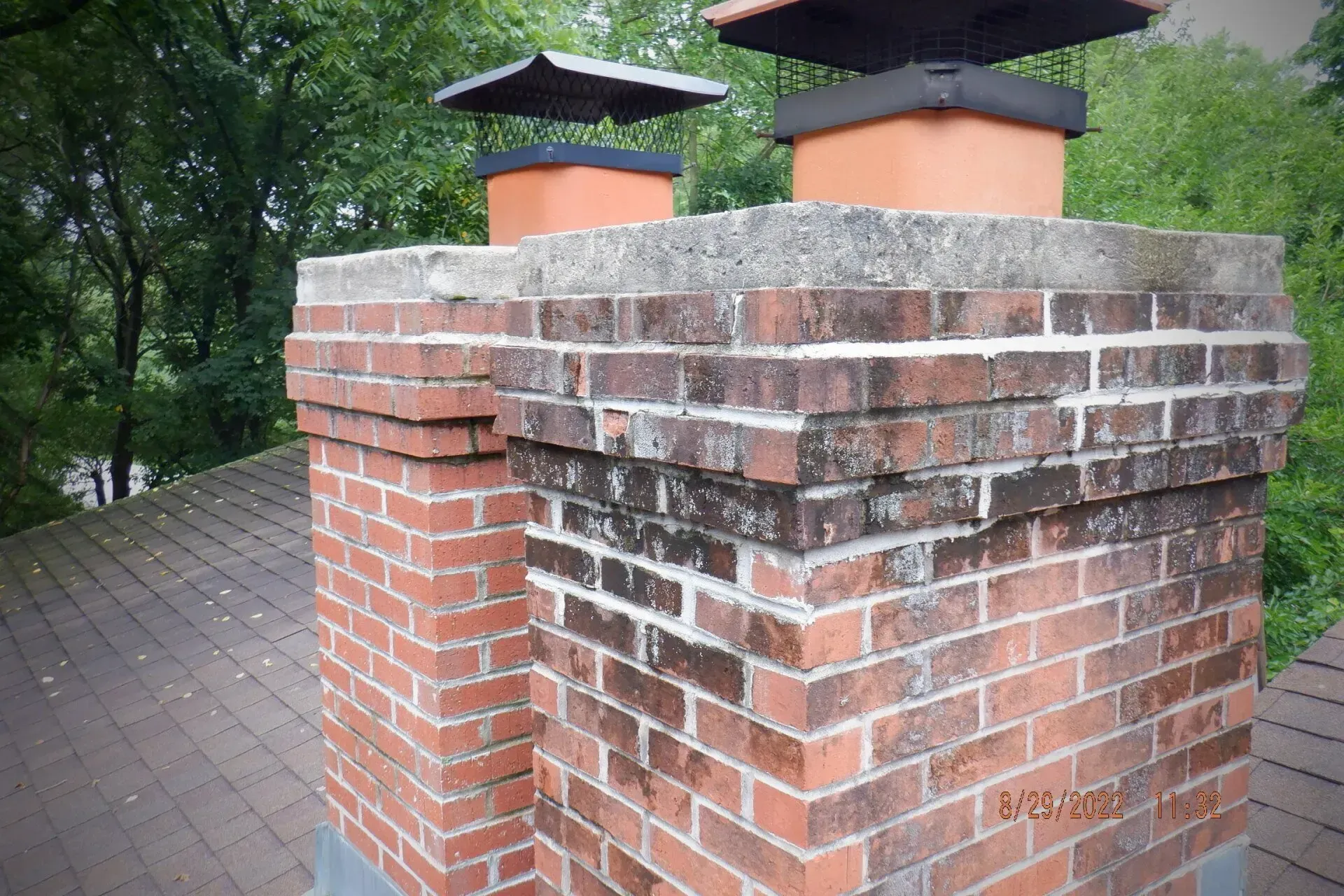 Stained Brick Chimney - Elgin, IL - Valor Chimney Services Corporation