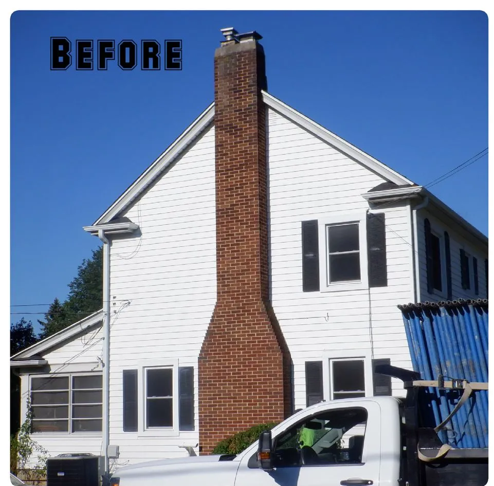 White House With Chimney Before Being Repaired - Elgin, IL - Valor Chimney Services Corporation