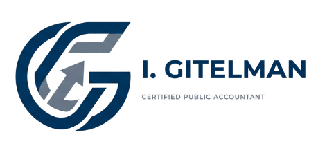 Blue and gray logo reading "I. Gitelman Certified Public Accountant"