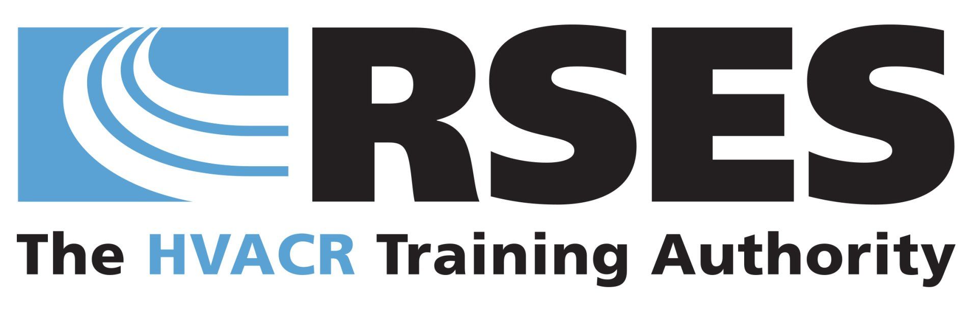 RSES logo. Features blue graphic with black letters