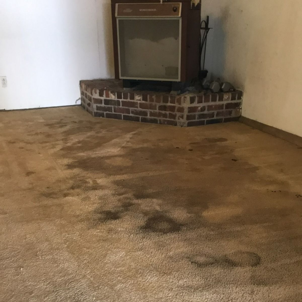 dirty carpet on basement