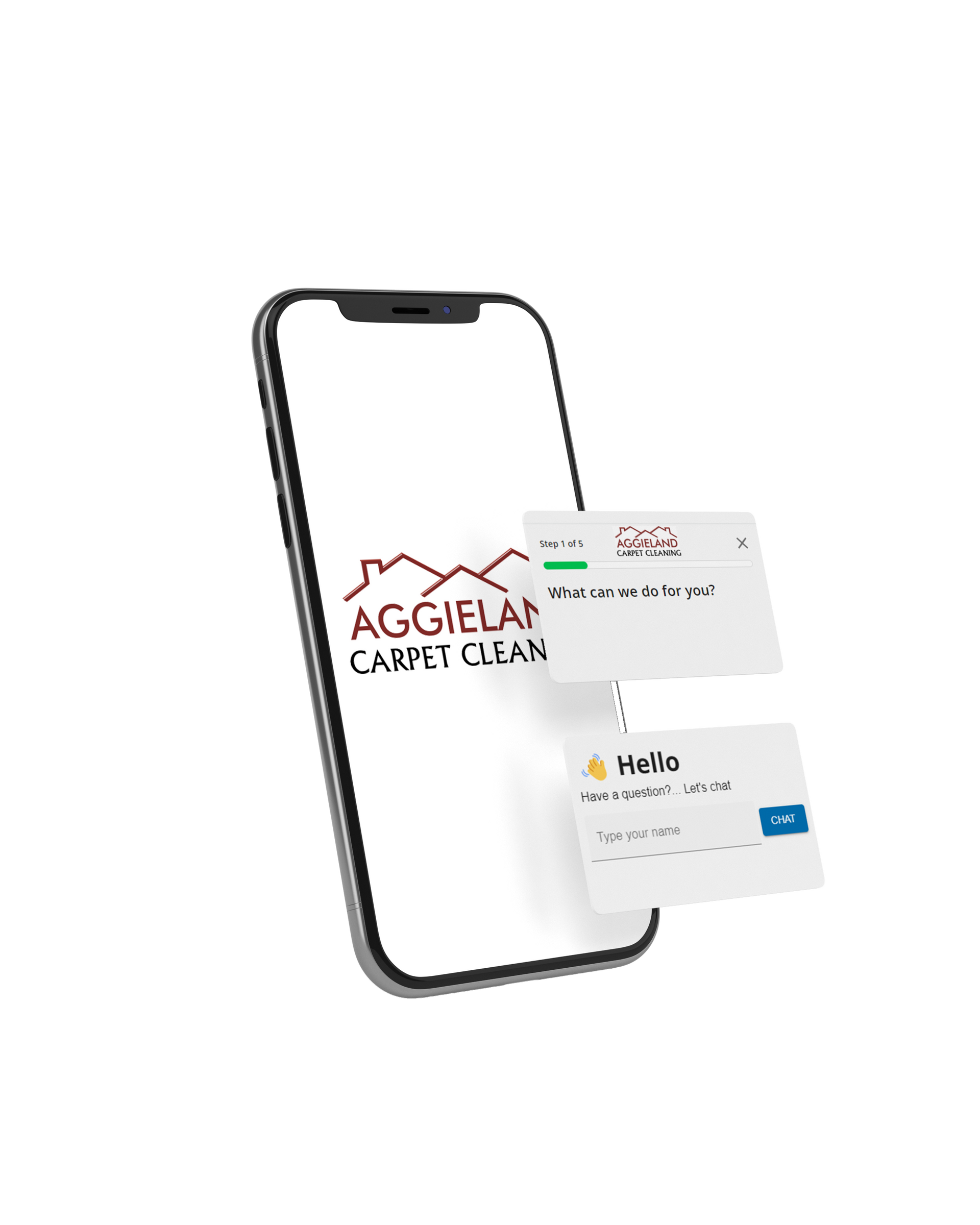 Aggieland Carpet Cleaning Mobile logo that shows we are modern. We provide Online Booking setup and Live Chat support