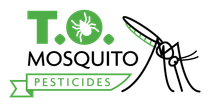 A logo for ticked off mosquito with a mosquito and a tick.