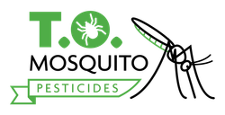 A logo for ticked off mosquito with a mosquito and a tick.