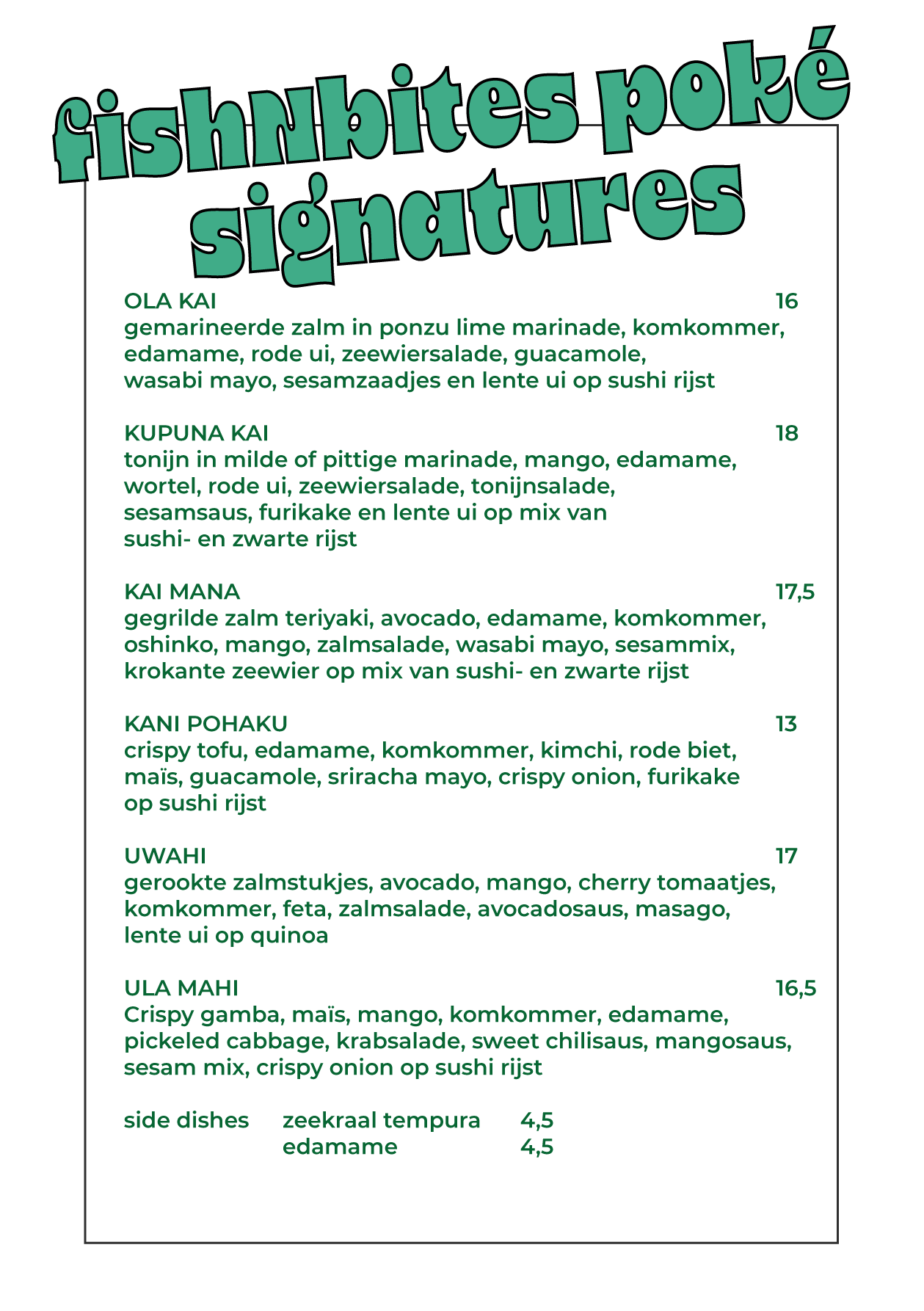 Witte pagina met groene titel