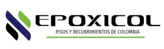 Logotipo de Epoxicol, una empresa colombiana de revestimientos y pavimentos, con un símbolo verde y azul y texto negro.