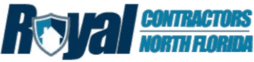 Royal Contractors North Florida logo in blue and white with shield icon