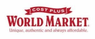 The logo for cost plus world market is unique , authentic and always affordable.
