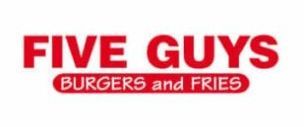 The logo for five guys burgers and fries