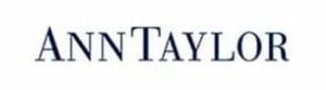 The logo for ann taylor is on a white background.