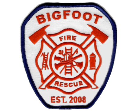 A Bigfoot fire rescue patch. 