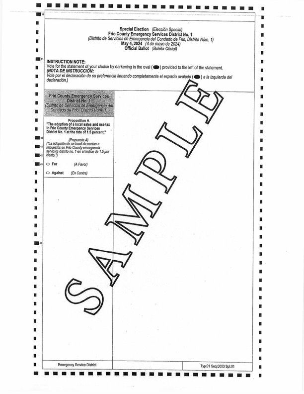 A sample ballot page with the word sample on it.