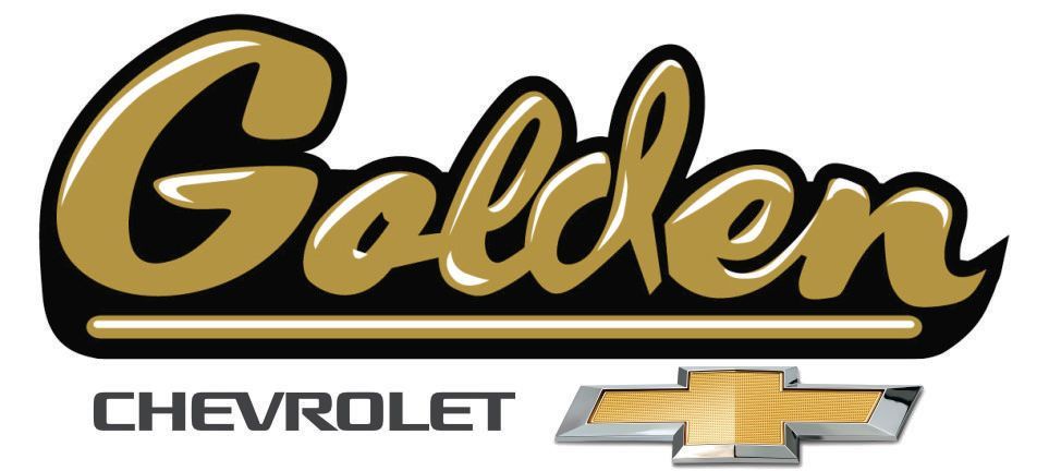 Golden Chevrolet logo with gold script and silver Chevrolet emblem on white background