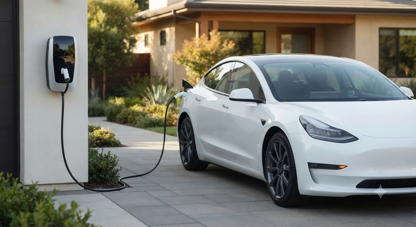 Electric car charging at home EV charger