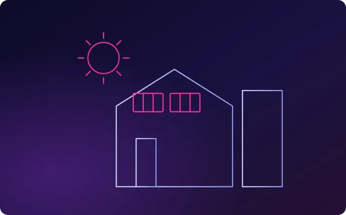 Illustration of a house with solar panel roof installation